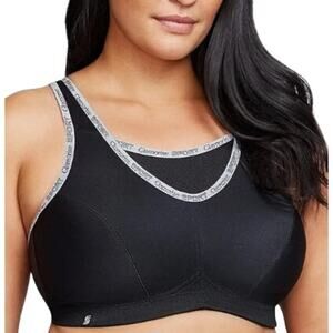 Glamorise No Bounce Cami Wire Free Sports Bra 1066 Black 44C